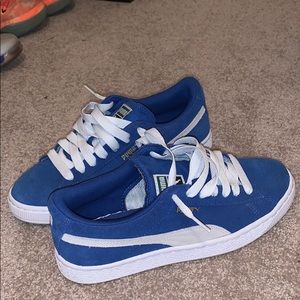 blue suede pumas